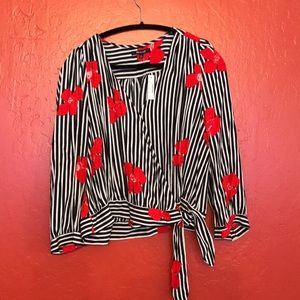 Madewell Floral Wrap Top - NWT! - XL